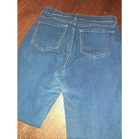 Size 4 Old Navy Mid Rise Super Skinny Denim Blue Jeans with Pockets Belt Loops - Picture 9 of 9